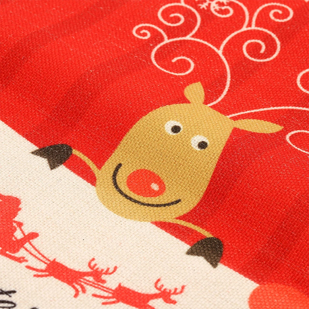 Large Red Linen Christmas Gift Sack with Drawstring – 50 x 66 cm - Image 3