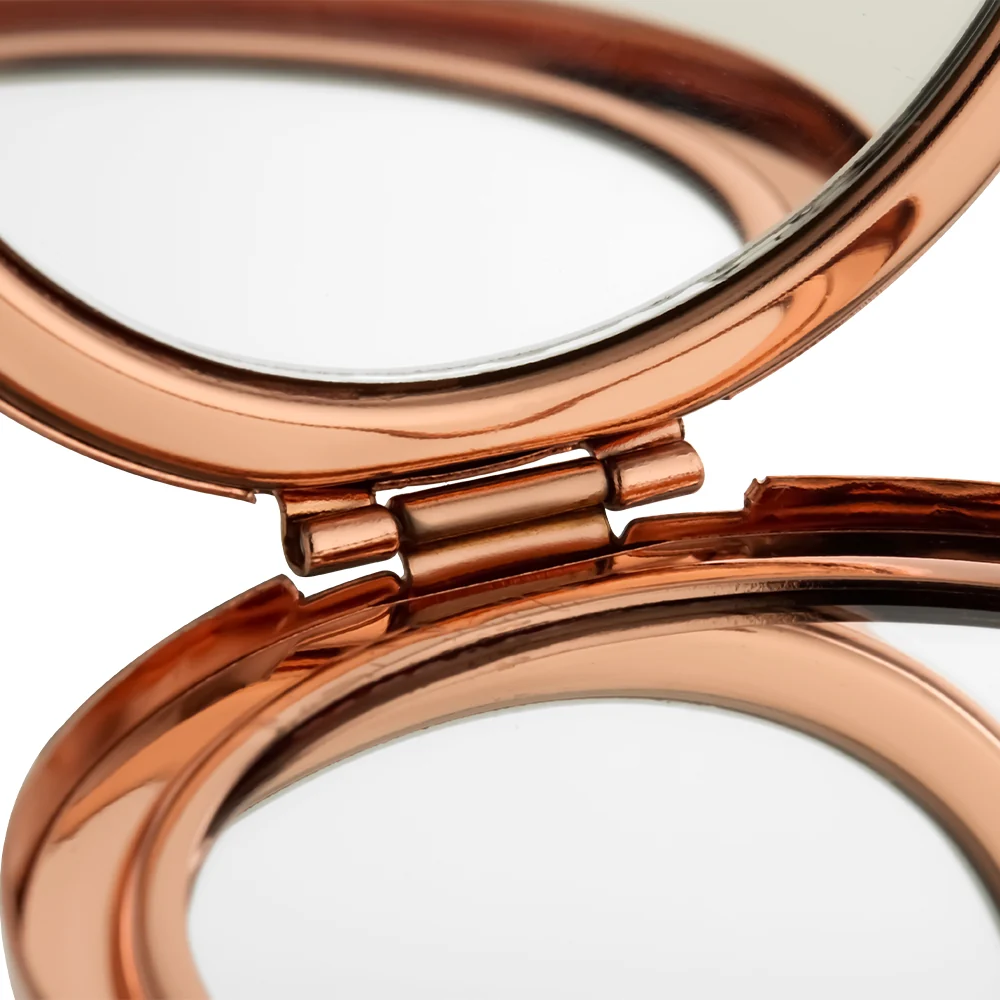 Round Compact Pocket Mirror - Rose Gold - Image 5