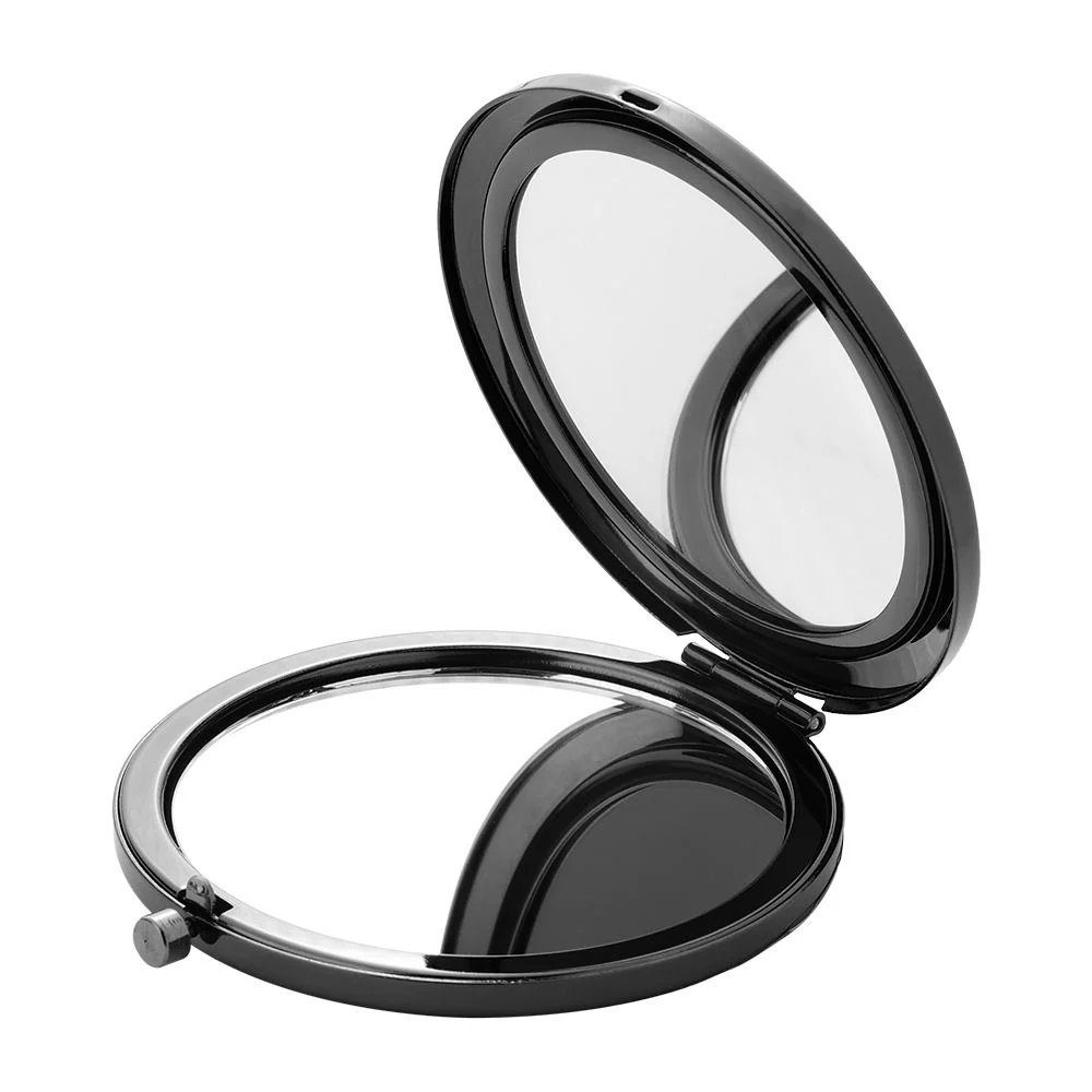 Round Compact Pocket Mirror - Smoked black - Image 2