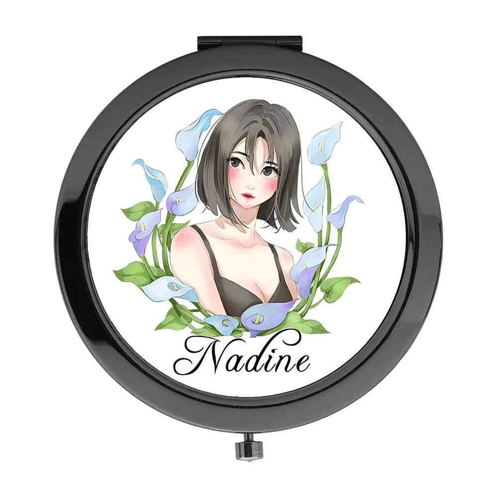Round Compact Pocket Mirror - Smoked black - Image 4