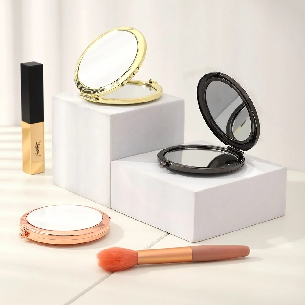 Round Compact Pocket Mirror - Smoked black - Image 6