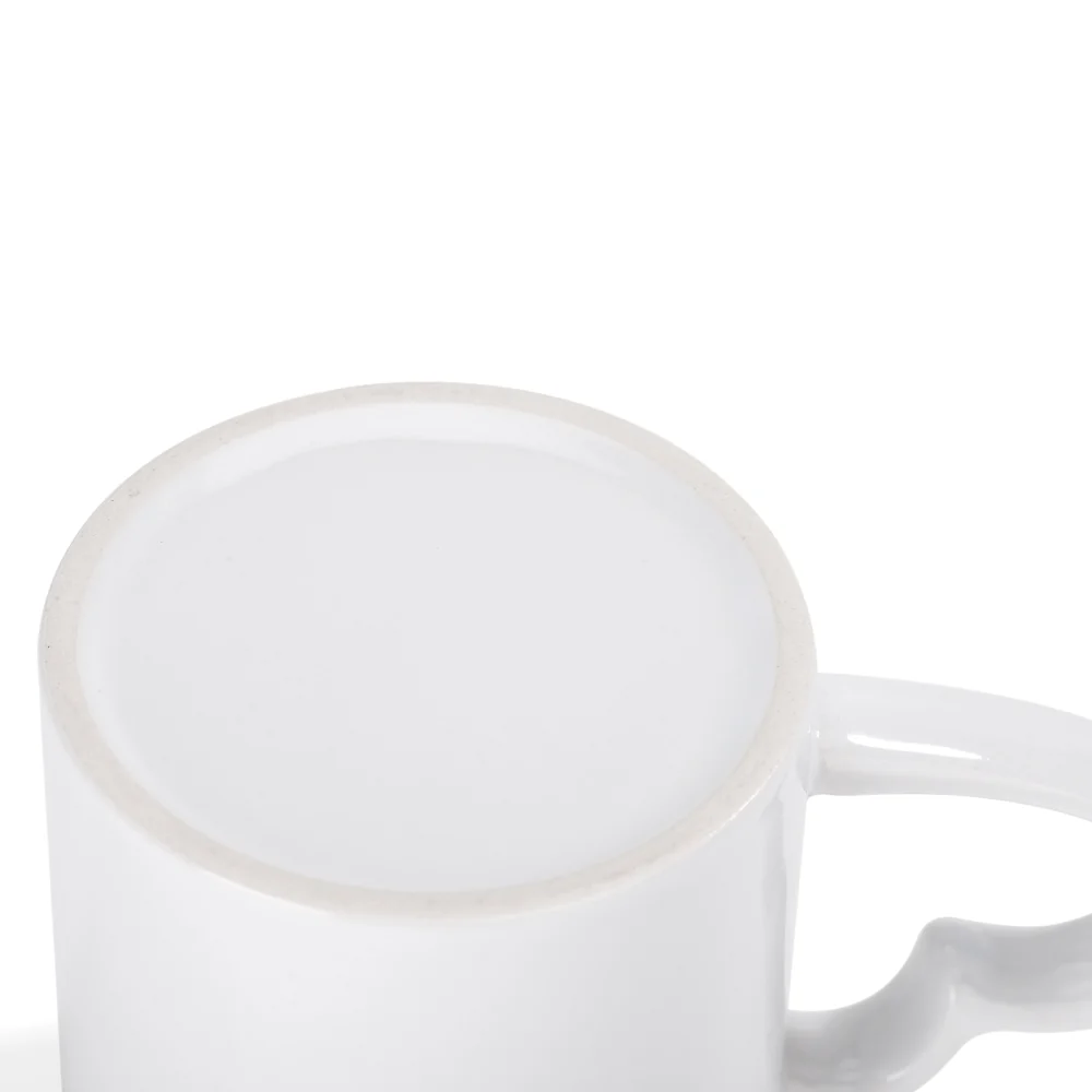 Single 11oz Love Heart Handled mug Red Inner - Image 4