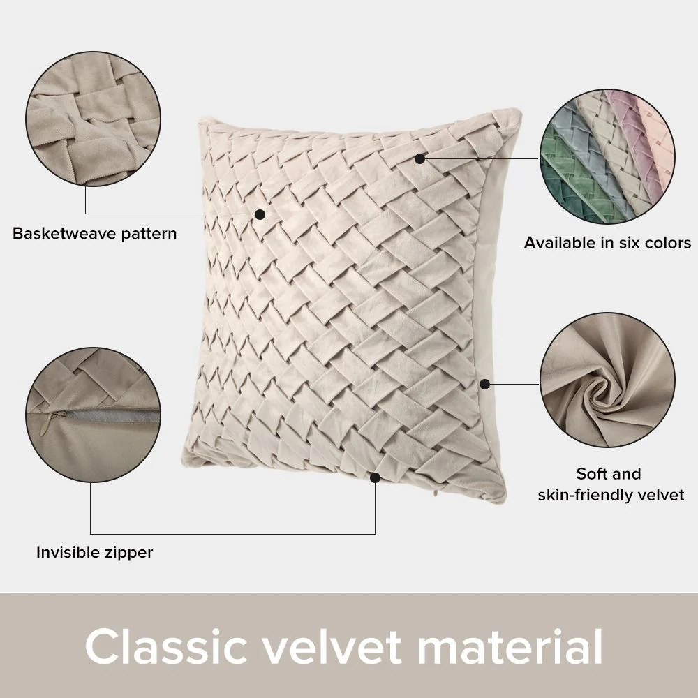 Soft Velvet Cushion Cover 40 x 40 cm - Light Grey - Image 3