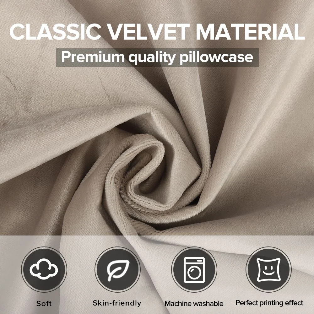 Soft Velvet Cushion Cover 40 x 40 cm - Light Grey - Image 4
