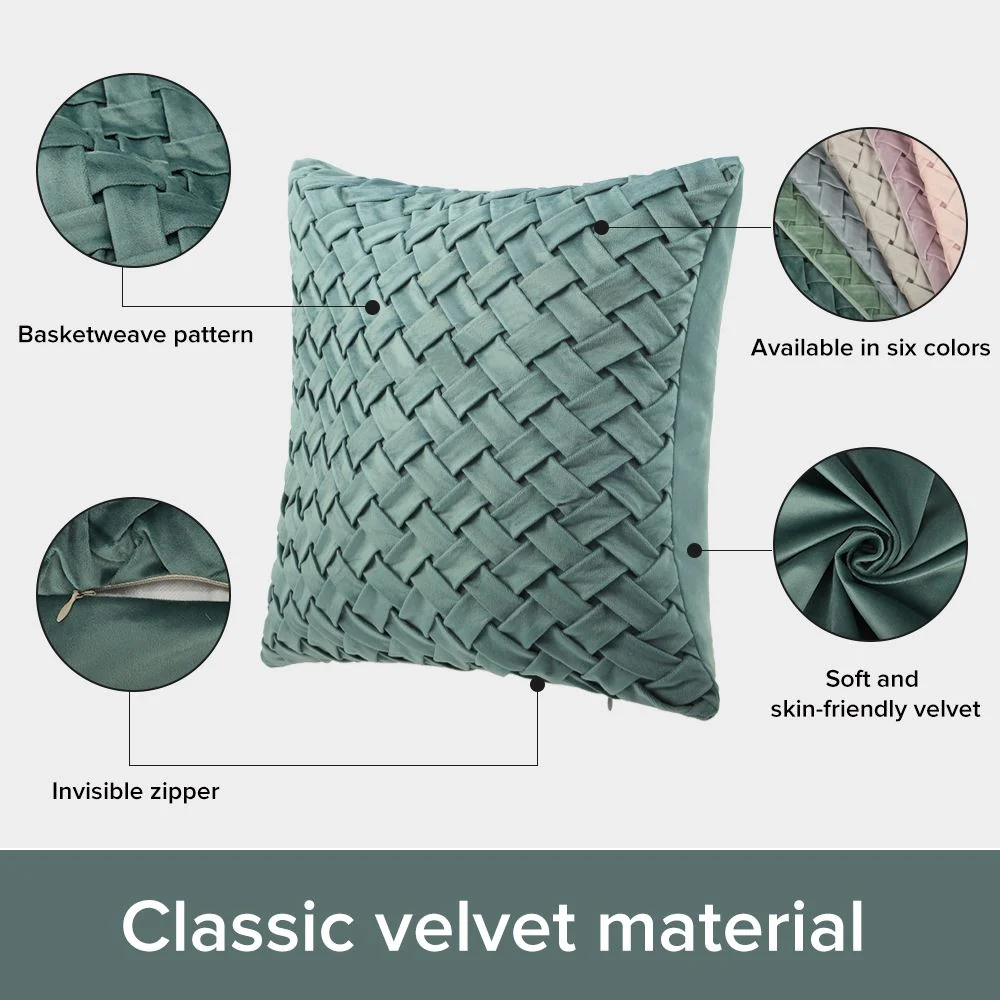 Soft Velvet Cushion Cover 40 x 40 cm - Dark Green - Image 4