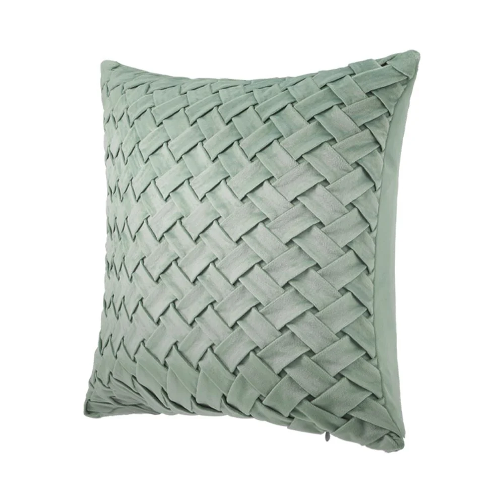 Soft Velvet Cushion Cover 40 x 40 cm - Light Green - Image 2