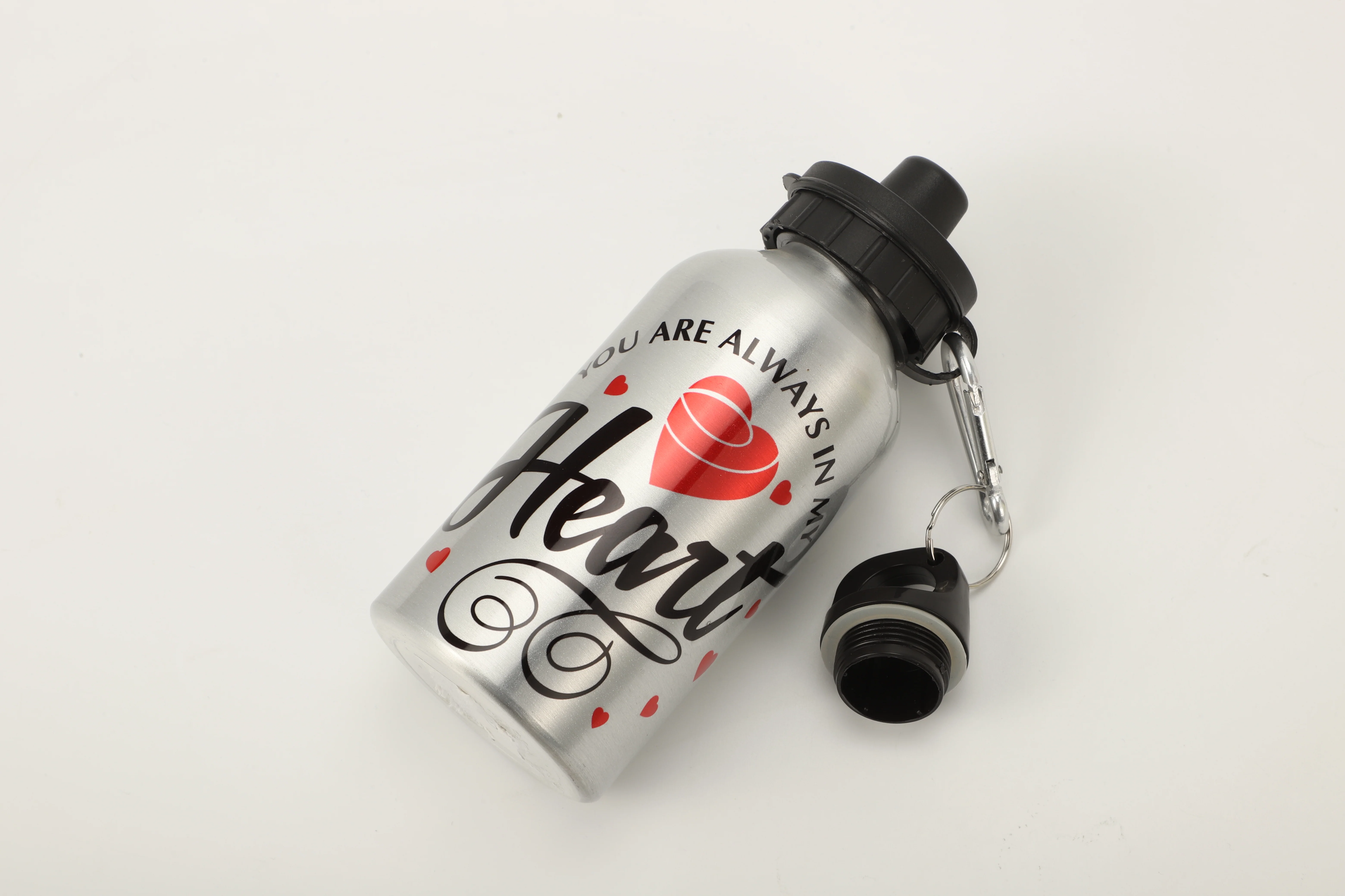 Aluminium Water Bottle 400ml Silver - Image 5