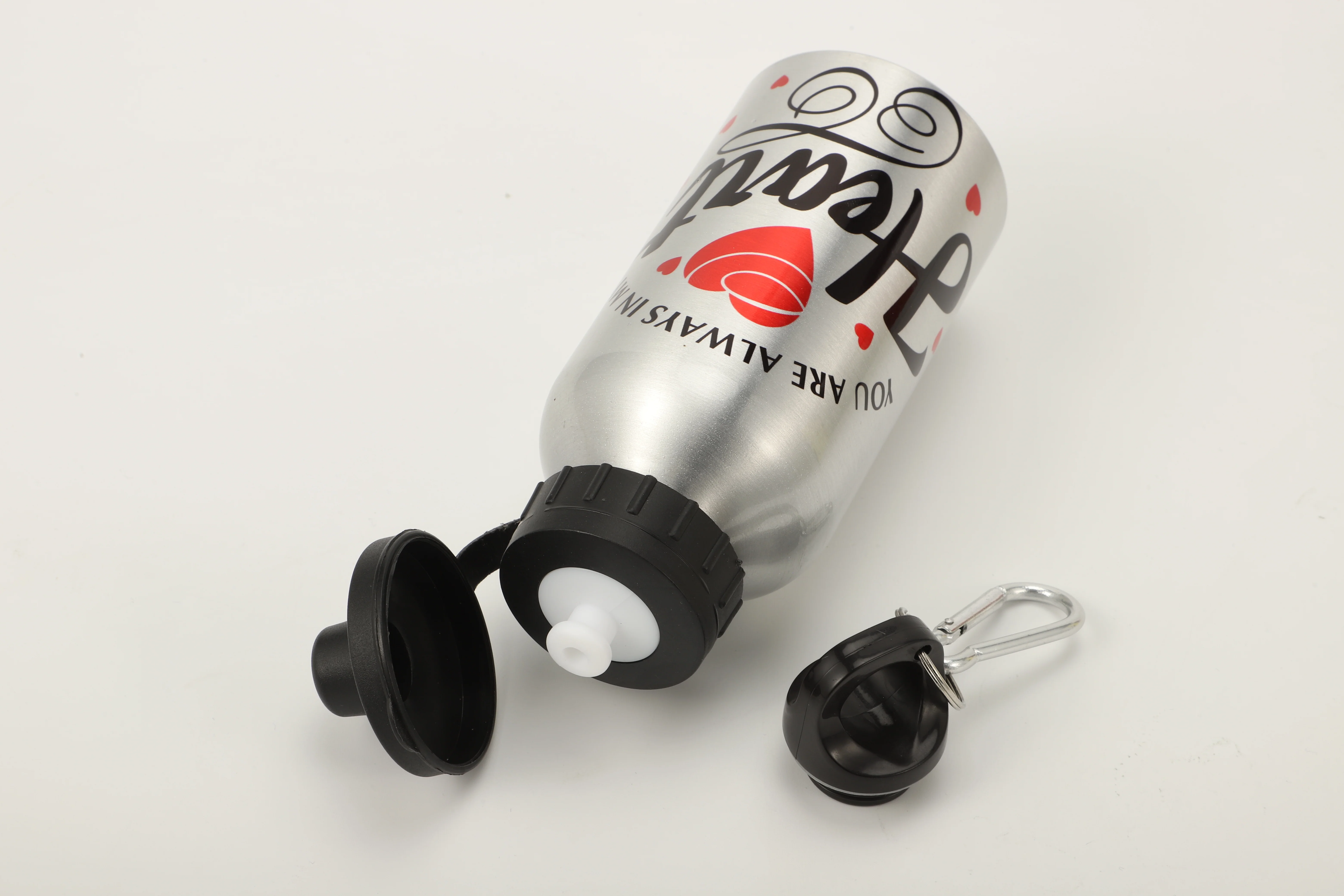 Aluminium Water Bottle 400ml Silver - Image 6