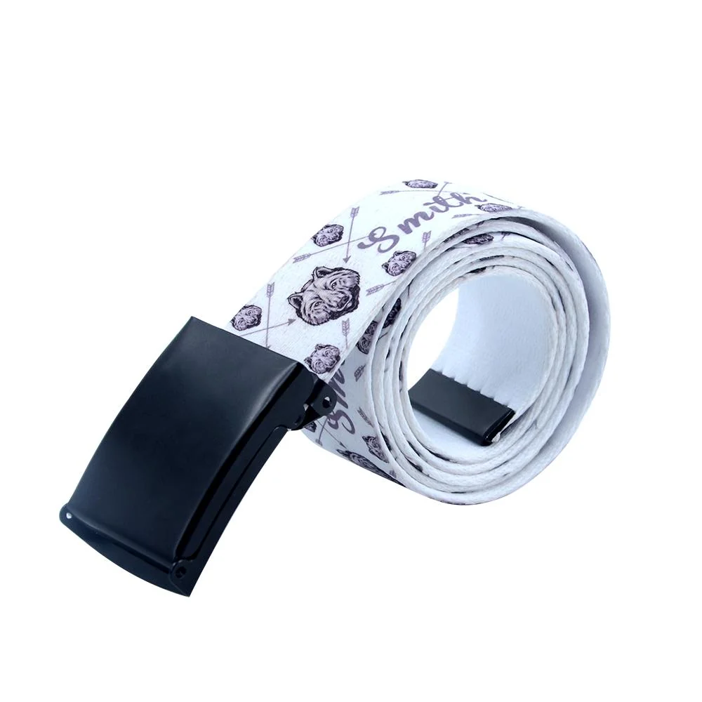 White belt - Black Buckle - 4 x 120 cm - Image 7