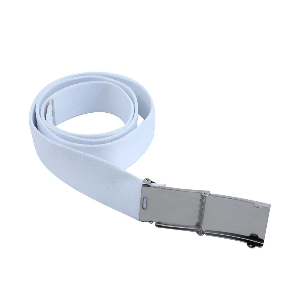 White belt - Silver Buckle - 4 x 120 cm - Image 3
