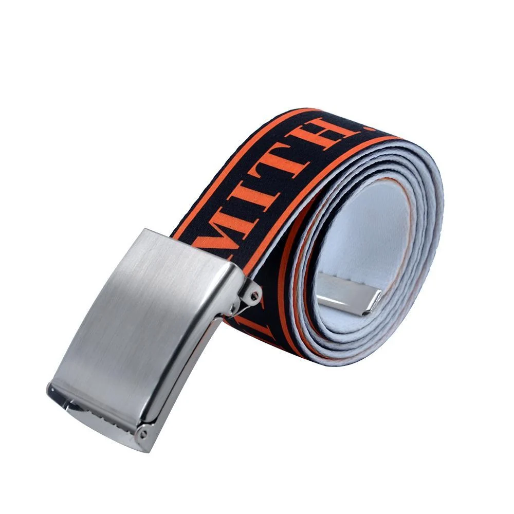White belt - Silver Buckle - 4 x 120 cm - Image 6