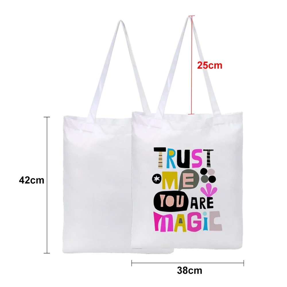 White Polyester Tote Shopping Bag - 38cm x 42cm - Image 3