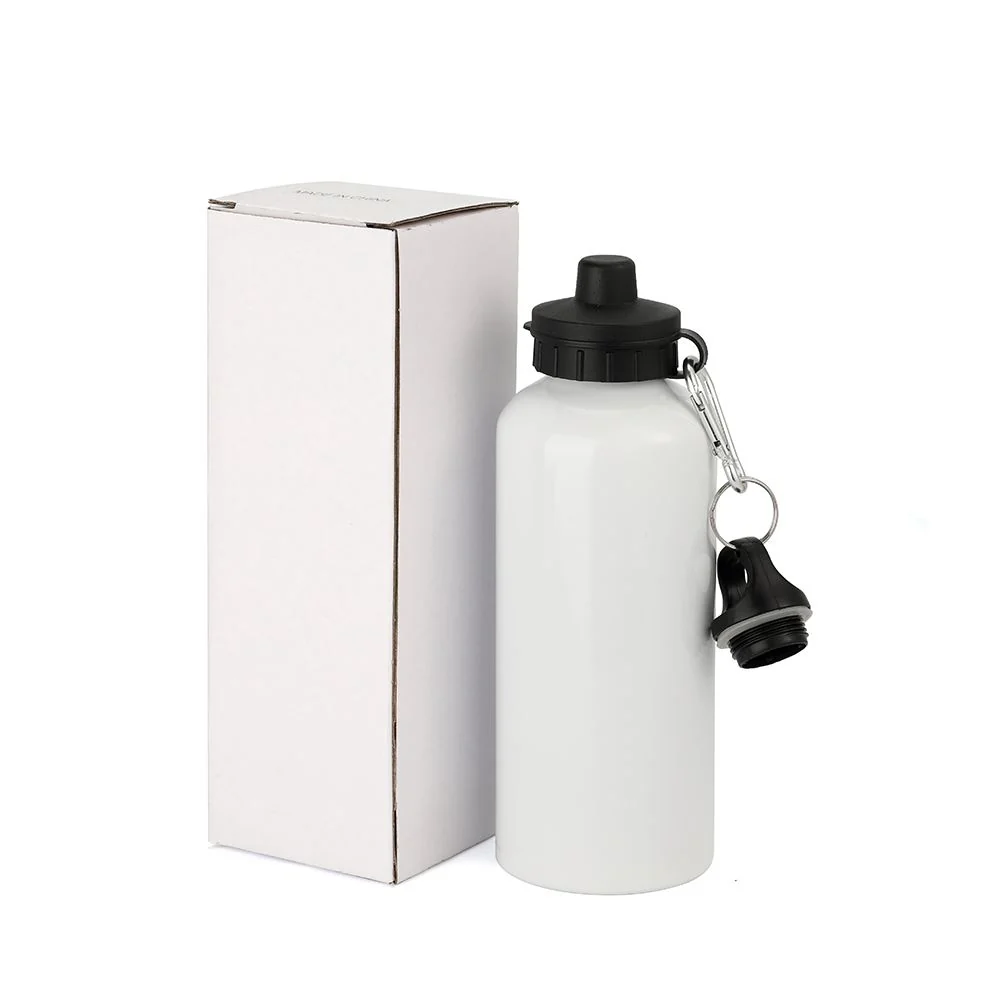 Aluminium Water Bottle 600ml White - Image 4